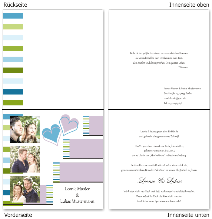  Einladungskarten Hochzeit, Hochzeitseinladungen, Hochzeitskarten, Einladungen f&uuml;r Hochzeit