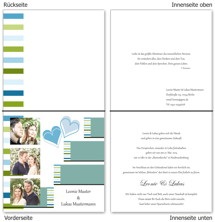  Einladungskarten Hochzeit, Hochzeitseinladungen, Hochzeitskarten, Einladungen f&uuml;r Hochzeit