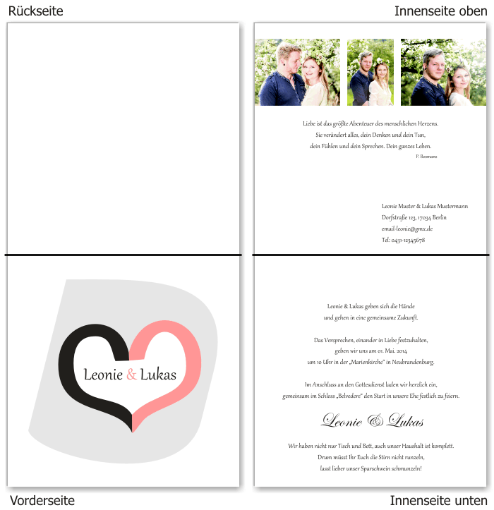  Einladungskarten Hochzeit, Hochzeitseinladungen, Hochzeitskarten, Einladungen f&uuml;r Hochzeit