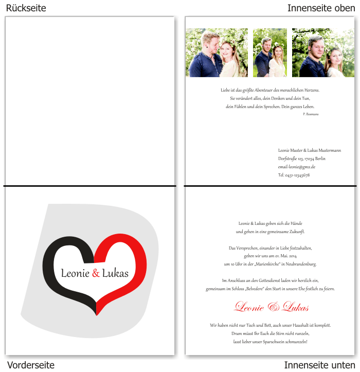  Einladungskarten Hochzeit, Hochzeitseinladungen, Hochzeitskarten, Einladungen f&uuml;r Hochzeit