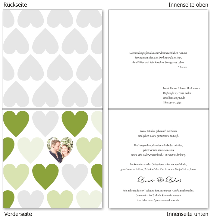  Einladungskarten Hochzeit, Hochzeitseinladungen, Hochzeitskarten, Einladungen f&uuml;r Hochzeit