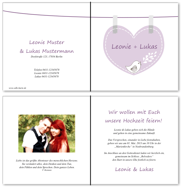  Einladungskarten Hochzeit, Hochzeitseinladungen, Hochzeitskarten, Einladungen f&uuml;r Hochzeit