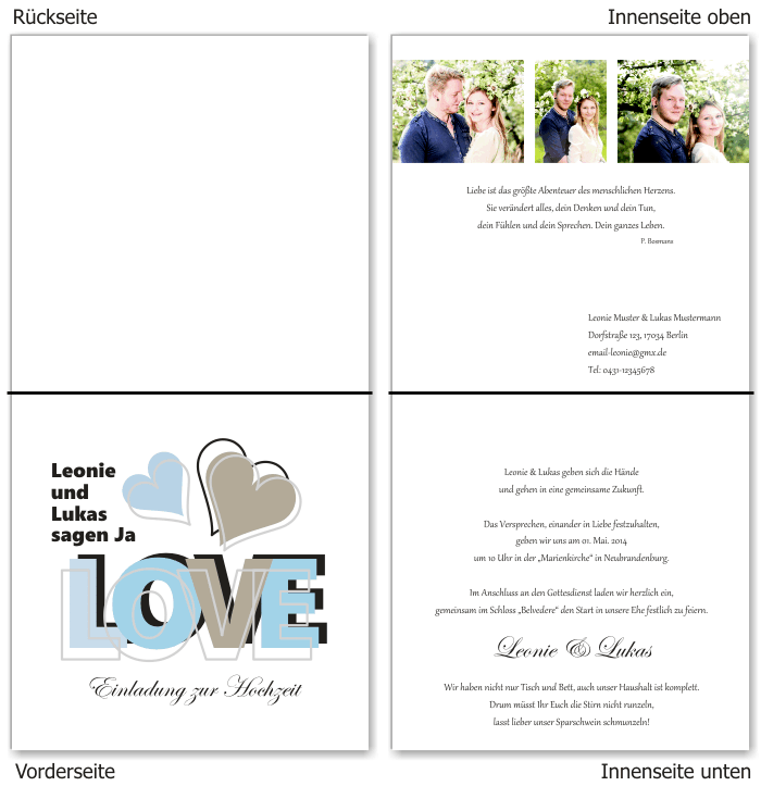  Einladungskarten Hochzeit, Hochzeitseinladungen, Hochzeitskarten, Einladungen f&uuml;r Hochzeit