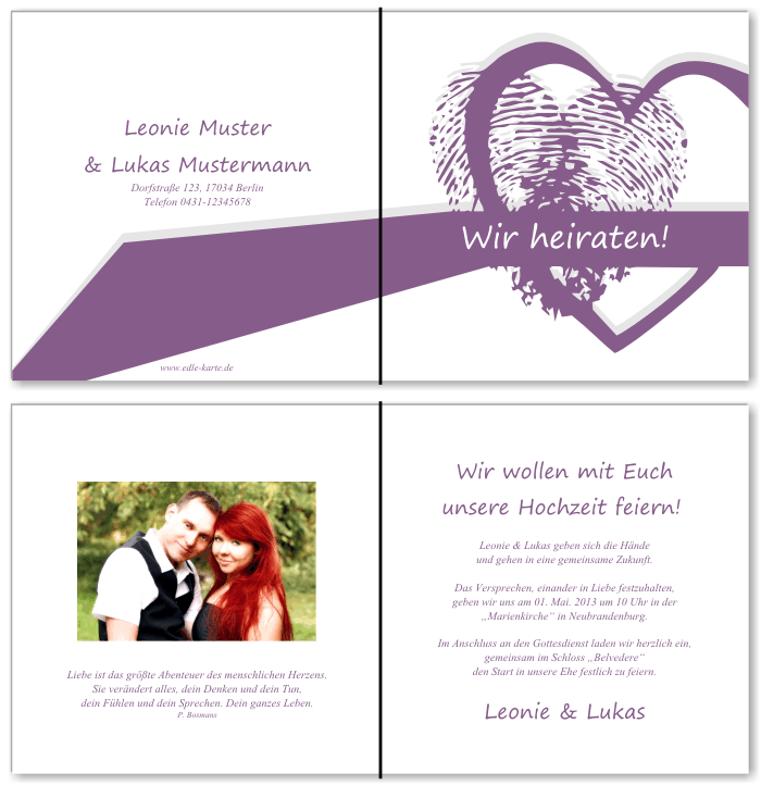  Einladungskarten Hochzeit, Hochzeitseinladungen, Hochzeitskarten, Einladungen f&uuml;r Hochzeit