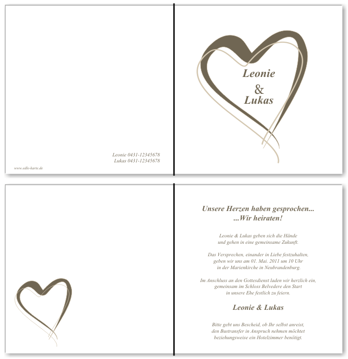  Einladungskarten Hochzeit, Hochzeitseinladungen, Hochzeitskarten, Einladungen f&uuml;r Hochzeit