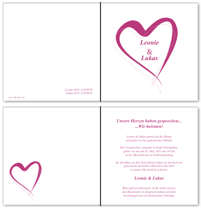  Einladungskarten Hochzeit, Hochzeitseinladungen, Hochzeitskarten, Einladungen f&uuml;r Hochzeit