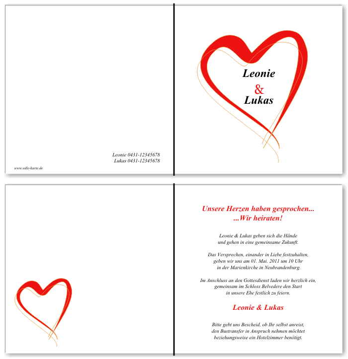  Einladungskarten Hochzeit, Hochzeitseinladungen, Hochzeitskarten, Einladungen f&uuml;r Hochzeit