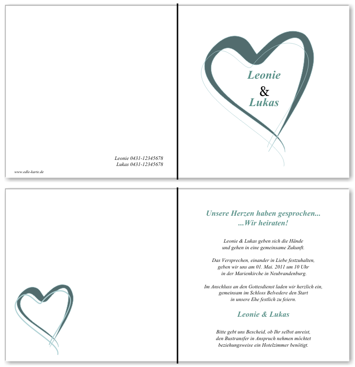  Einladungskarten Hochzeit, Hochzeitseinladungen, Hochzeitskarten, Einladungen f&uuml;r Hochzeit