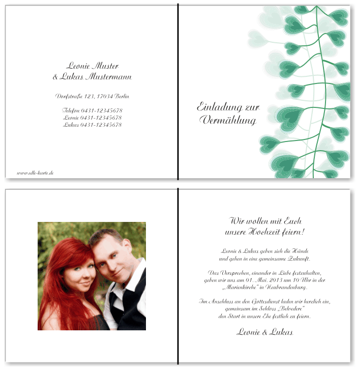  Einladungskarten Hochzeit, Hochzeitseinladungen, Hochzeitskarten, Einladungen f&uuml;r Hochzeit