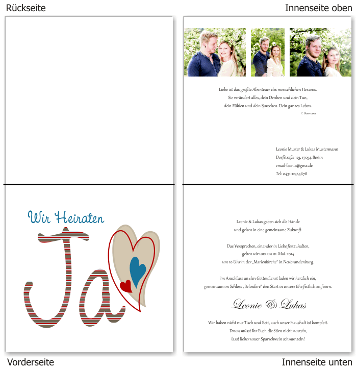 Einladungskarten Hochzeit, Hochzeitseinladungen, Hochzeitskarten, Einladungen f&uuml;r Hochzeit