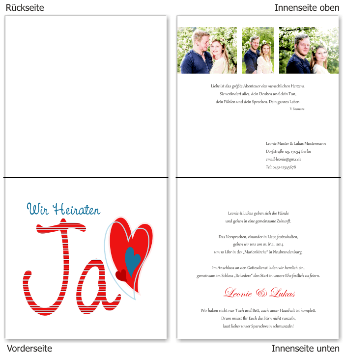  Einladungskarten Hochzeit, Hochzeitseinladungen, Hochzeitskarten, Einladungen f&uuml;r Hochzeit