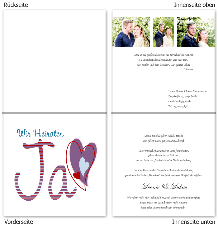  Einladungskarten Hochzeit, Hochzeitseinladungen, Hochzeitskarten, Einladungen f&uuml;r Hochzeit