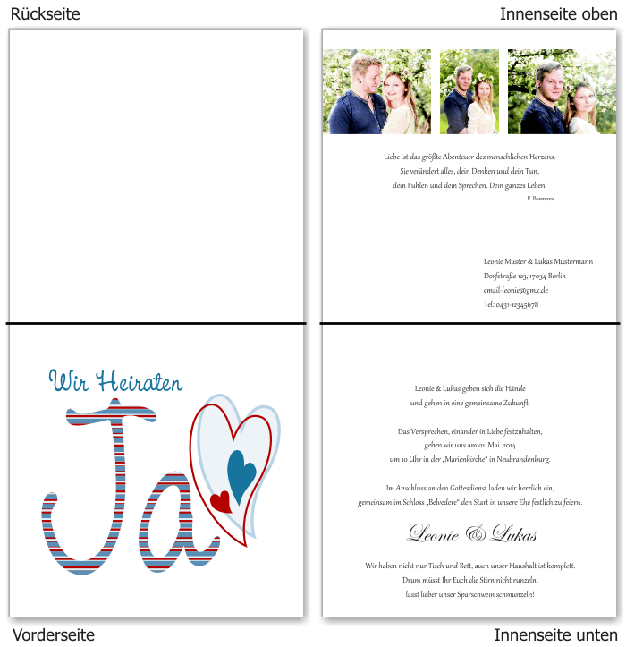  Einladungskarten Hochzeit, Hochzeitseinladungen, Hochzeitskarten, Einladungen f&uuml;r Hochzeit