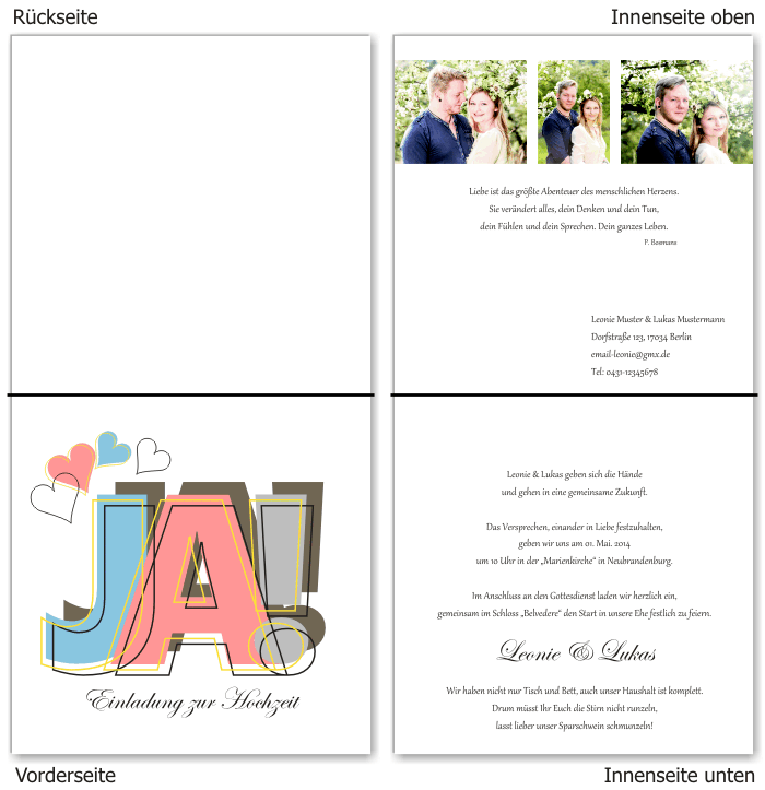  Einladungskarten Hochzeit, Hochzeitseinladungen, Hochzeitskarten, Einladungen f&uuml;r Hochzeit