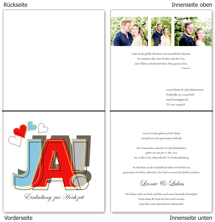  Einladungskarten Hochzeit, Hochzeitseinladungen, Hochzeitskarten, Einladungen f&uuml;r Hochzeit