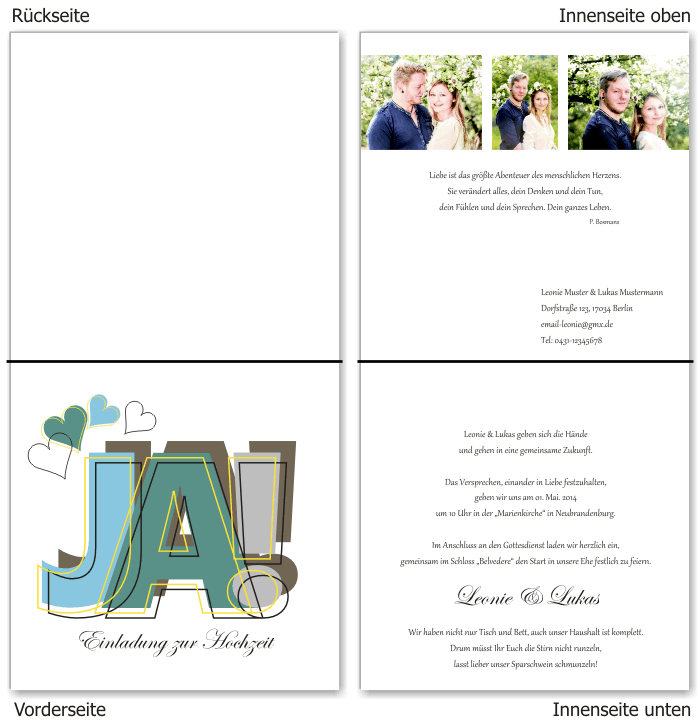  Einladungskarten Hochzeit, Hochzeitseinladungen, Hochzeitskarten, Einladungen f&uuml;r Hochzeit