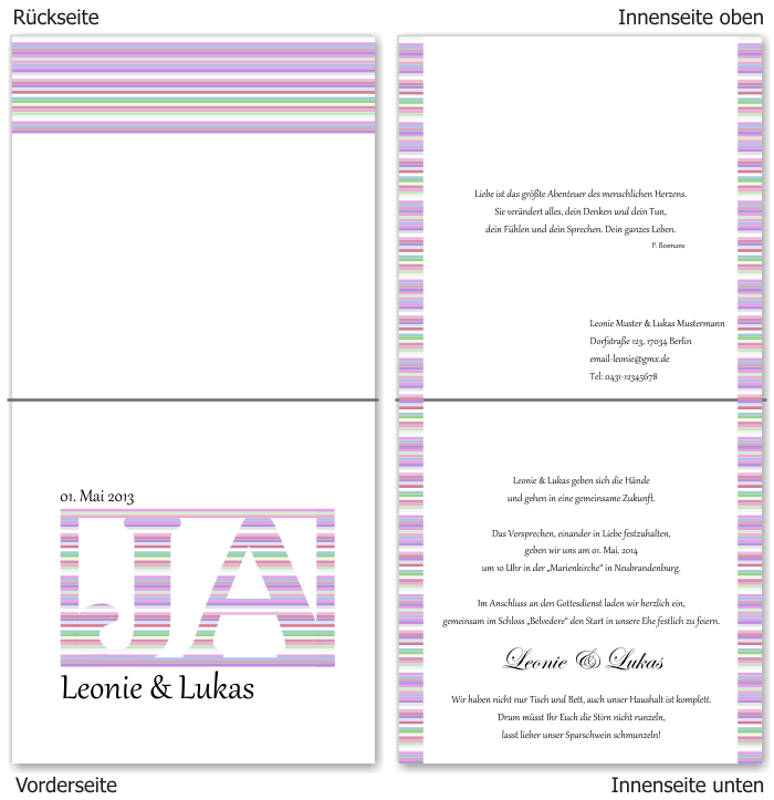  Einladungskarten Hochzeit, Hochzeitseinladungen, Hochzeitskarten, Einladungen f&uuml;r Hochzeit