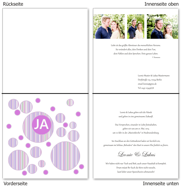  Einladungskarten Hochzeit, Hochzeitseinladungen, Hochzeitskarten, Einladungen f&uuml;r Hochzeit