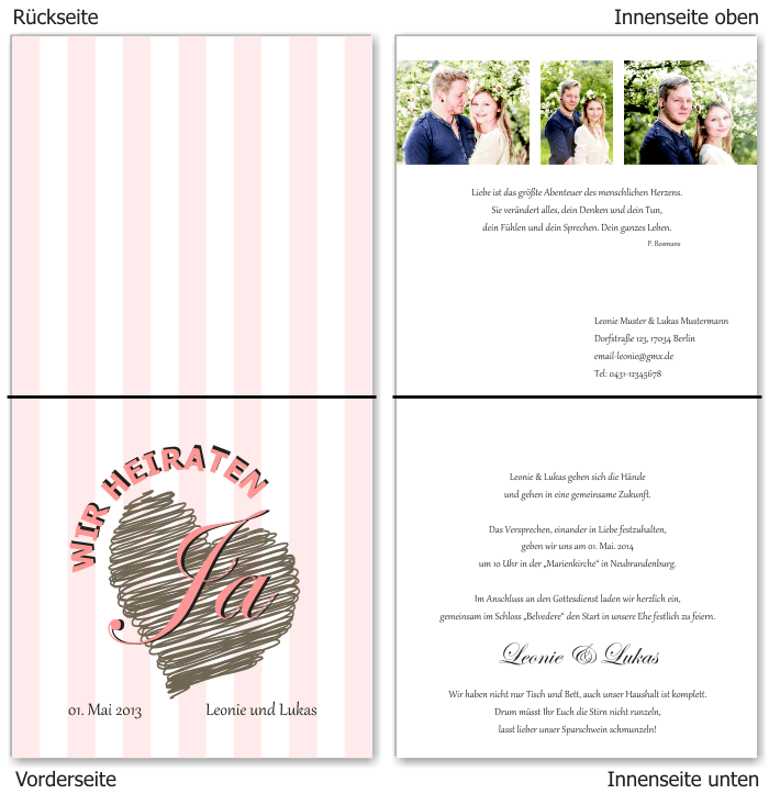  Einladungskarten Hochzeit, Hochzeitseinladungen, Hochzeitskarten, Einladungen f&uuml;r Hochzeit