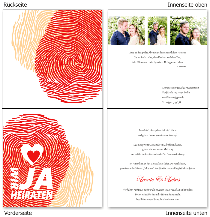  Einladungskarten Hochzeit, Hochzeitseinladungen, Hochzeitskarten, Einladungen f&uuml;r Hochzeit