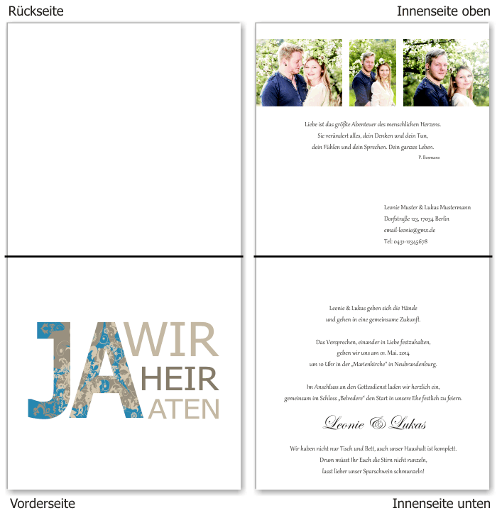  Einladungskarten Hochzeit, Hochzeitseinladungen, Hochzeitskarten, Einladungen f&uuml;r Hochzeit
