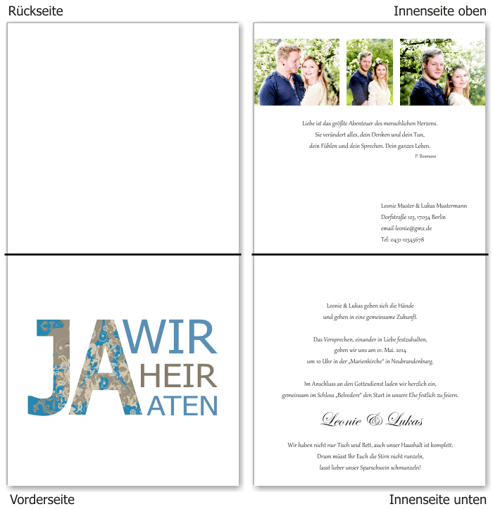  Einladungskarten Hochzeit, Hochzeitseinladungen, Hochzeitskarten, Einladungen f&uuml;r Hochzeit