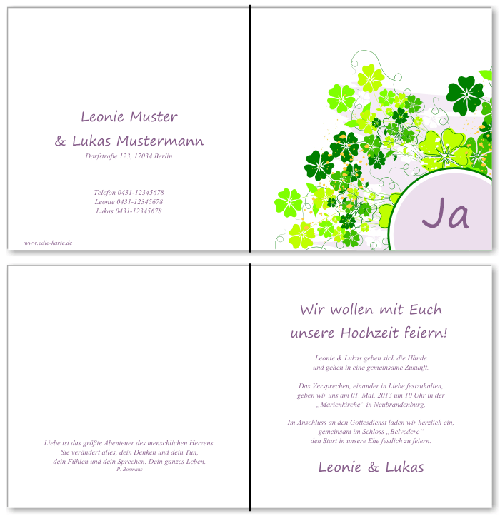  Einladungskarten Hochzeit, Hochzeitseinladungen, Hochzeitskarten, Einladungen f&uuml;r Hochzeit