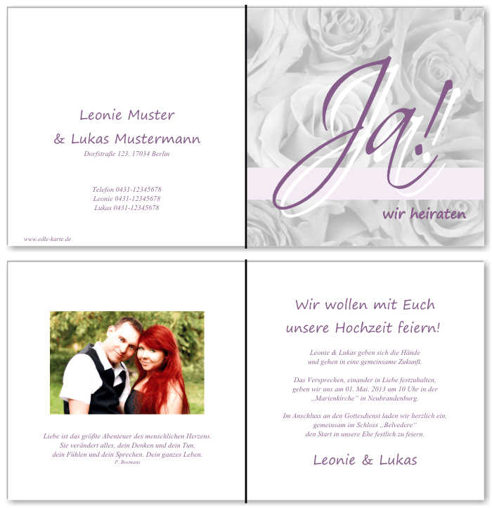  Einladungskarten Hochzeit, Hochzeitseinladungen, Hochzeitskarten, Einladungen f&uuml;r Hochzeit