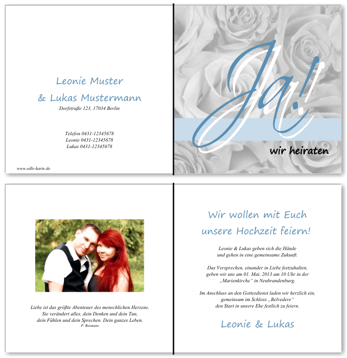  Einladungskarten Hochzeit, Hochzeitseinladungen, Hochzeitskarten, Einladungen f&uuml;r Hochzeit