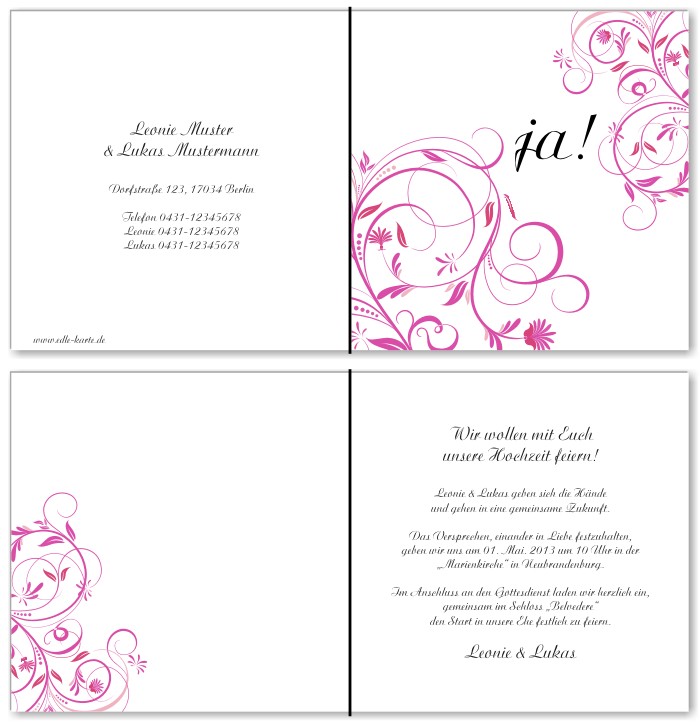  Einladungskarten Hochzeit, Hochzeitseinladungen, Hochzeitskarten, Einladungen f&uuml;r Hochzeit