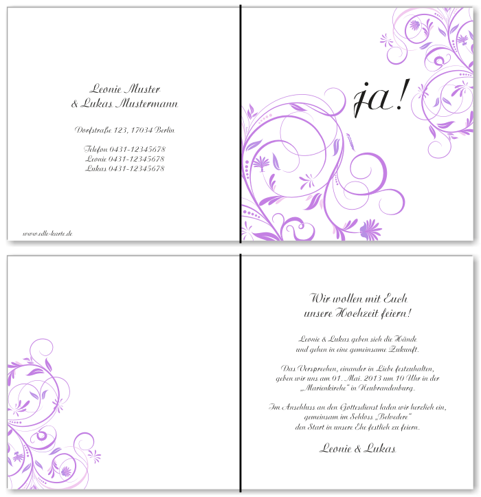  Einladungskarten Hochzeit, Hochzeitseinladungen, Hochzeitskarten, Einladungen f&uuml;r Hochzeit