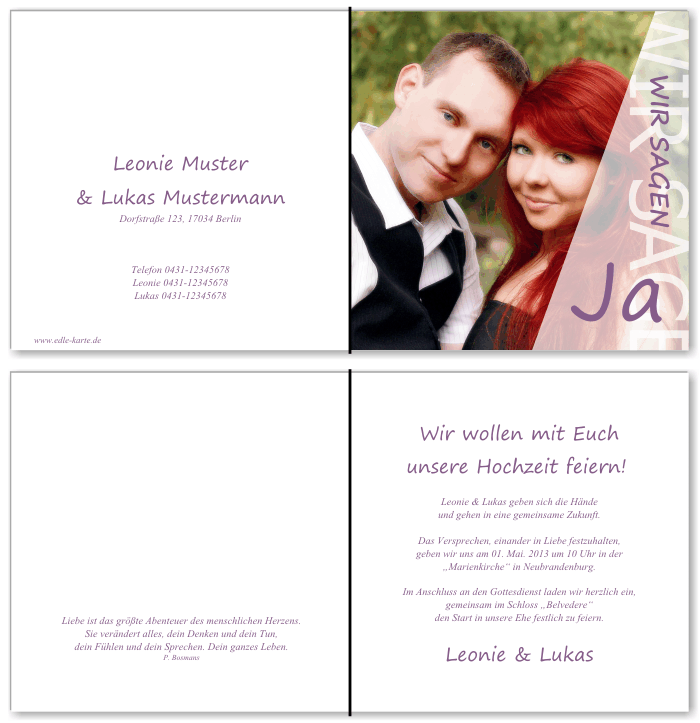  Einladungskarten Hochzeit, Hochzeitseinladungen, Hochzeitskarten, Einladungen f&uuml;r Hochzeit