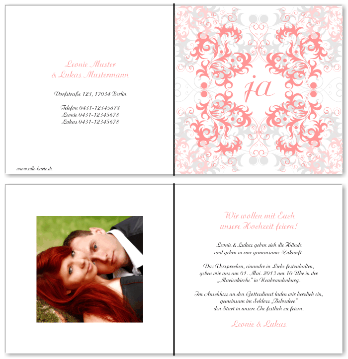  Einladungskarten Hochzeit, Hochzeitseinladungen, Hochzeitskarten, Einladungen f&uuml;r Hochzeit