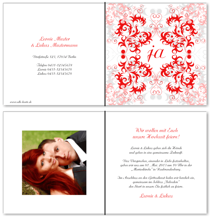  Einladungskarten Hochzeit, Hochzeitseinladungen, Hochzeitskarten, Einladungen f&uuml;r Hochzeit