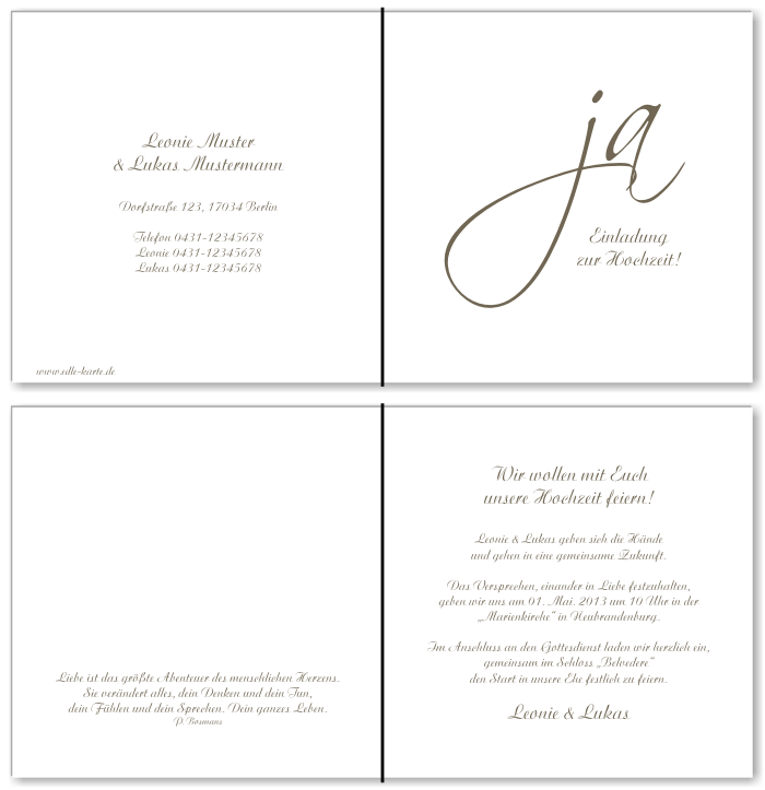  Einladungskarten Hochzeit, Hochzeitseinladungen, Hochzeitskarten, Einladungen f&uuml;r Hochzeit