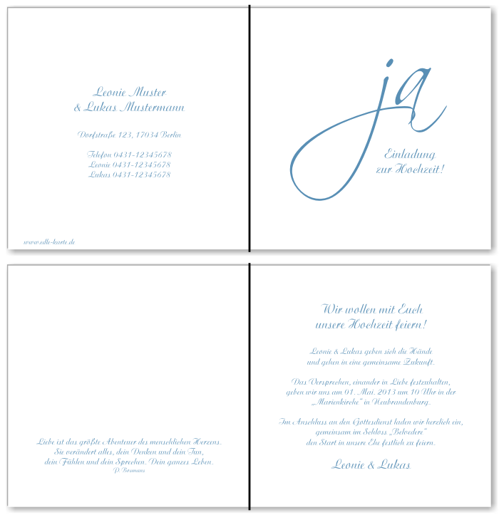  Einladungskarten Hochzeit, Hochzeitseinladungen, Hochzeitskarten, Einladungen f&uuml;r Hochzeit