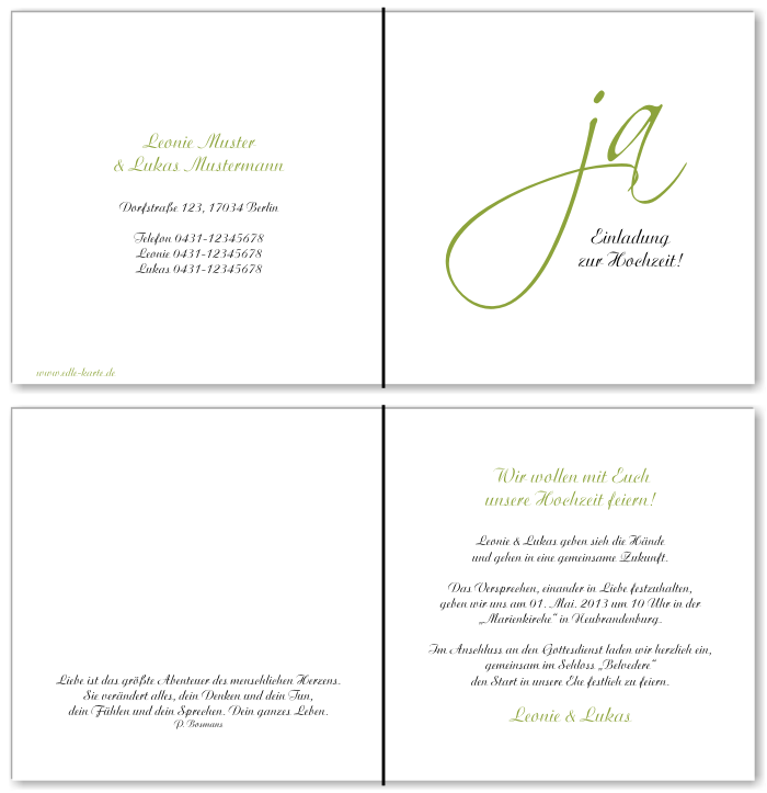  Einladungskarten Hochzeit, Hochzeitseinladungen, Hochzeitskarten, Einladungen f&uuml;r Hochzeit