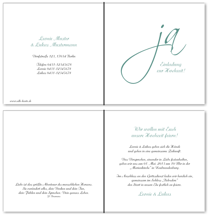  Einladungskarten Hochzeit, Hochzeitseinladungen, Hochzeitskarten, Einladungen f&uuml;r Hochzeit