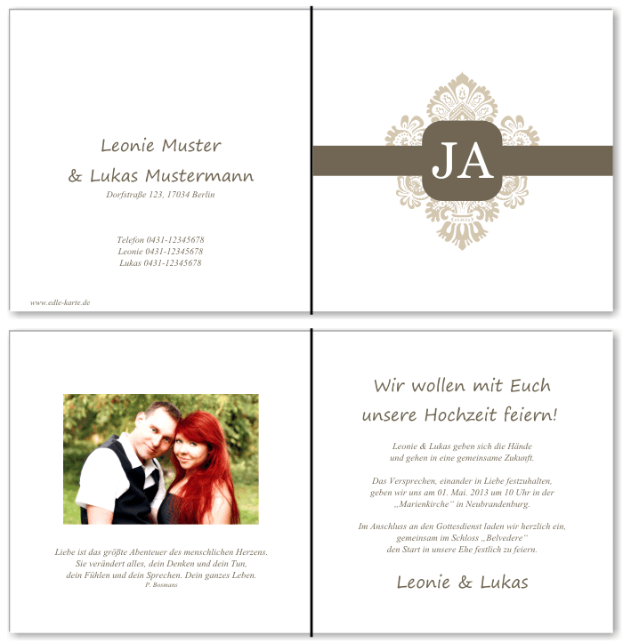  Einladungskarten Hochzeit, Hochzeitseinladungen, Hochzeitskarten, Einladungen f&uuml;r Hochzeit
