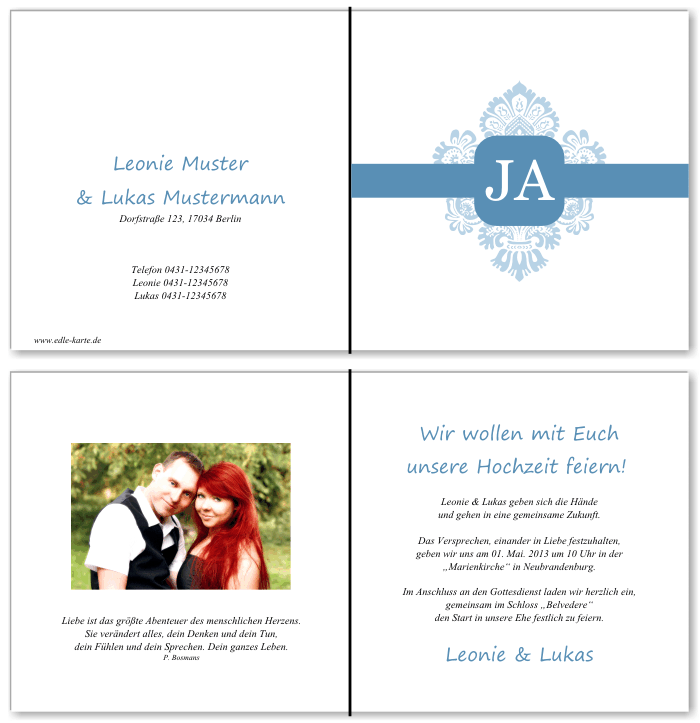  Einladungskarten Hochzeit, Hochzeitseinladungen, Hochzeitskarten, Einladungen f&uuml;r Hochzeit