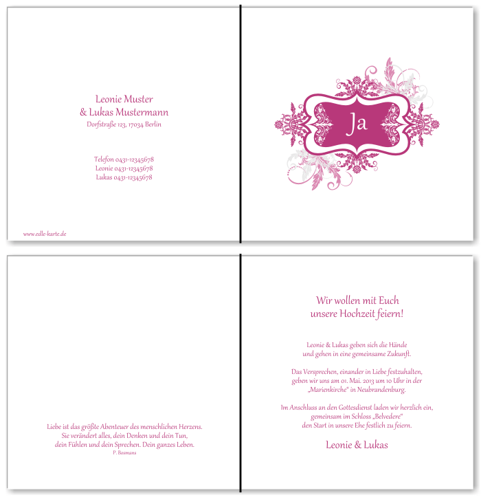  Einladungskarten Hochzeit, Hochzeitseinladungen, Hochzeitskarten, Einladungen f&uuml;r Hochzeit