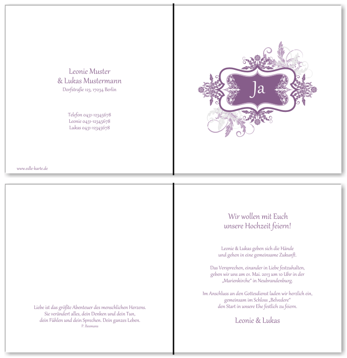  Einladungskarten Hochzeit, Hochzeitseinladungen, Hochzeitskarten, Einladungen f&uuml;r Hochzeit