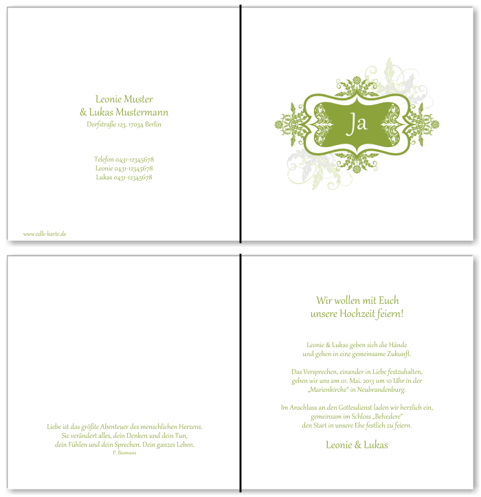  Einladungskarten Hochzeit, Hochzeitseinladungen, Hochzeitskarten, Einladungen f&uuml;r Hochzeit