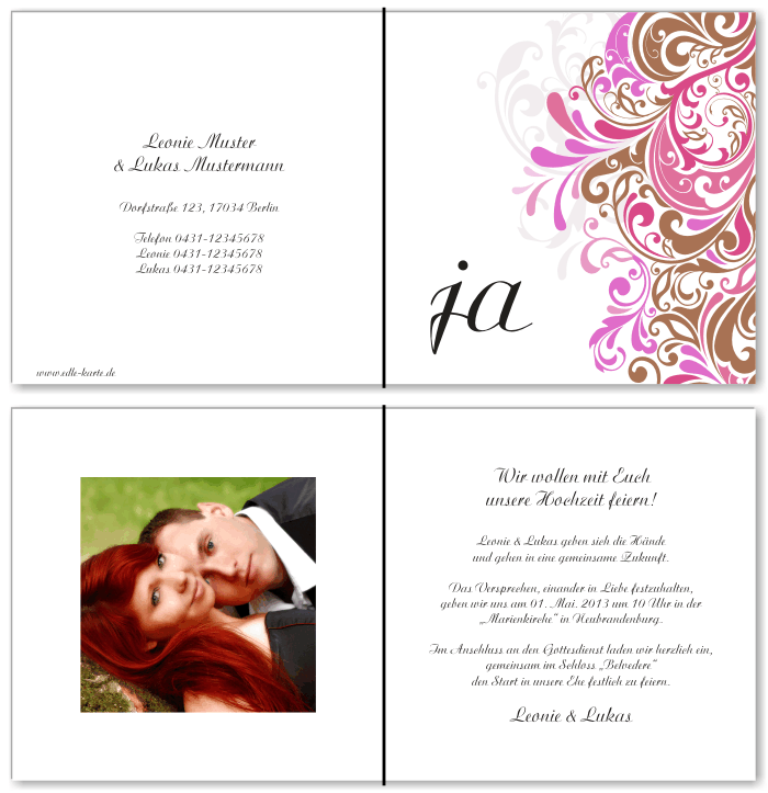  Einladungskarten Hochzeit, Hochzeitseinladungen, Hochzeitskarten, Einladungen f&uuml;r Hochzeit