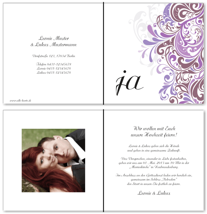  Einladungskarten Hochzeit, Hochzeitseinladungen, Hochzeitskarten, Einladungen f&uuml;r Hochzeit