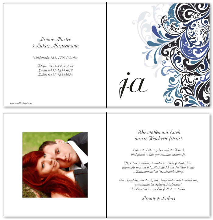  Einladungskarten Hochzeit, Hochzeitseinladungen, Hochzeitskarten, Einladungen f&uuml;r Hochzeit