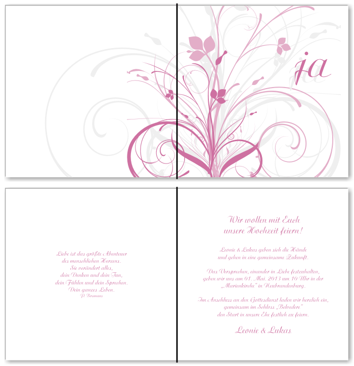  Einladungskarten Hochzeit, Hochzeitseinladungen, Hochzeitskarten, Einladungen f&uuml;r Hochzeit