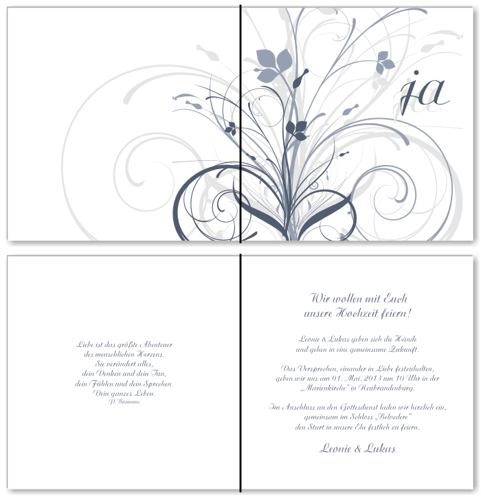  Einladungskarten Hochzeit, Hochzeitseinladungen, Hochzeitskarten, Einladungen f&uuml;r Hochzeit