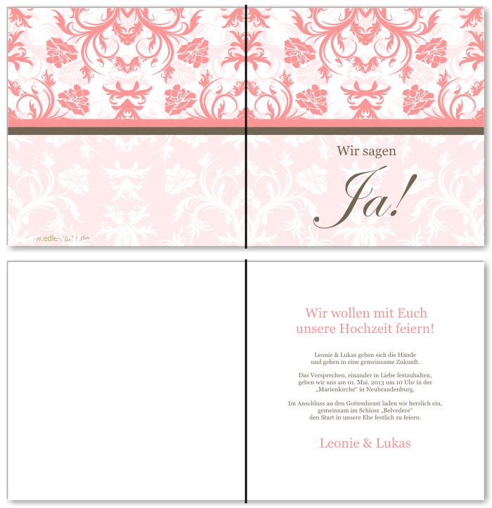  Einladungskarten Hochzeit, Hochzeitseinladungen, Hochzeitskarten, Einladungen f&uuml;r Hochzeit
