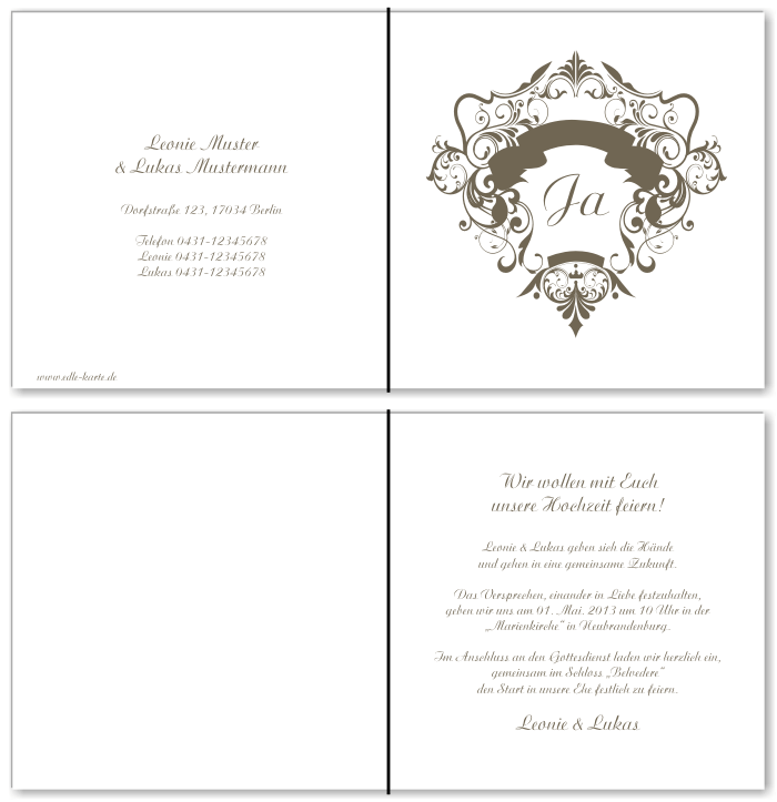  Einladungskarten Hochzeit, Hochzeitseinladungen, Hochzeitskarten, Einladungen f&uuml;r Hochzeit